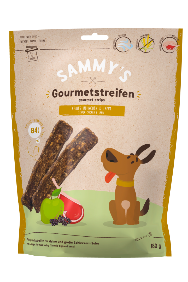 SAMMY'S Hundesnacks Hundeleckerli Sammy's Gourmetstreifen Hühnchen & Lamm
